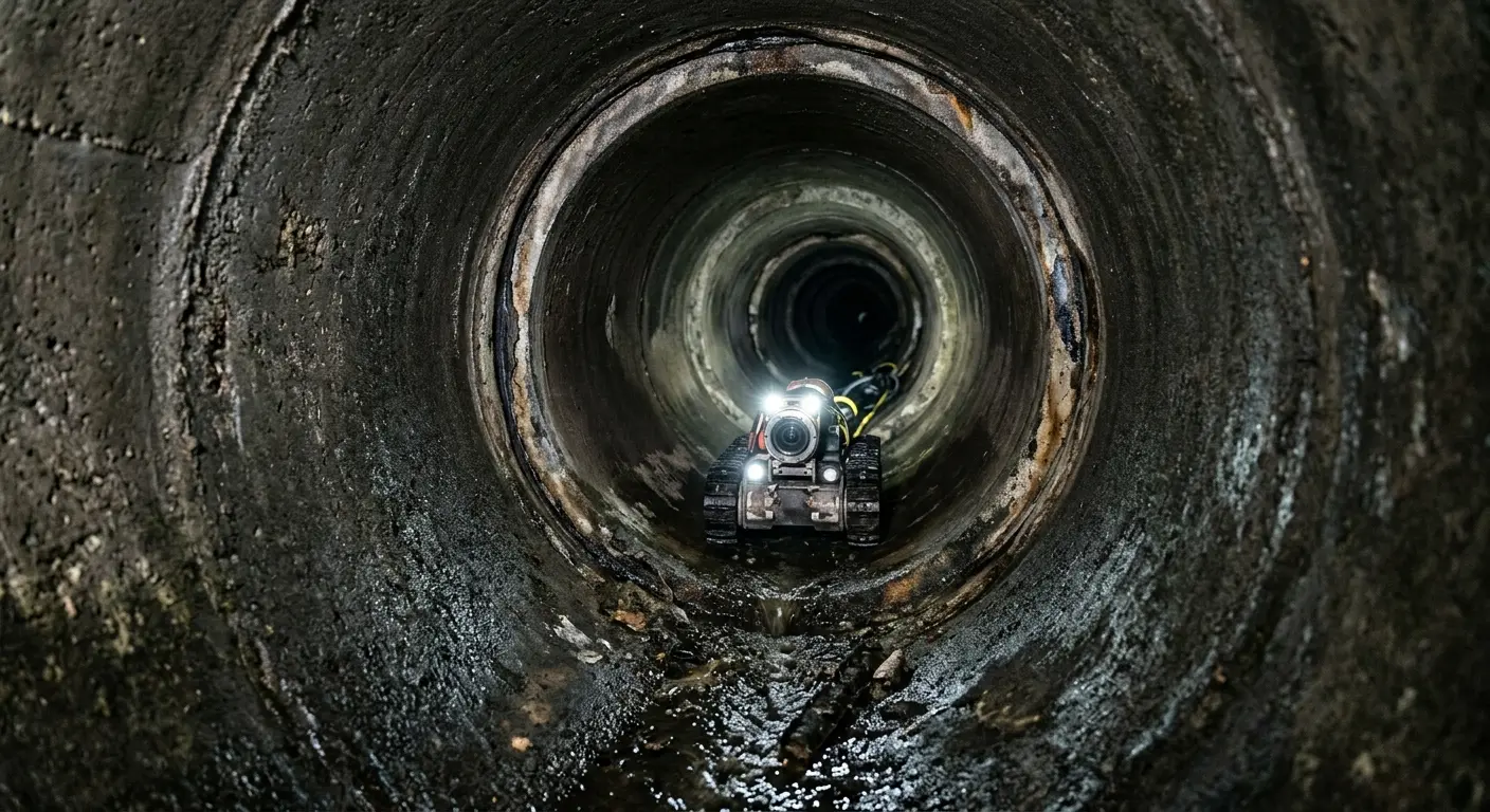Robotic sewer camera inspecting pipe interior for Sewer Line Cleaning in Blue Island